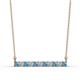 1 - Noela 2.70 mm Round Blue Topaz and Diamond Horizontal Bar Pendant Necklace 