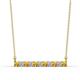 1 - Noela 2.70 mm Round Citrine and Diamond Horizontal Bar Pendant Necklace 
