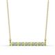 1 - Noela 2.70 mm Round Peridot and Diamond Horizontal Bar Pendant Necklace 