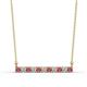 1 - Noela 2.70 mm Round Rhodolite Garnet and Diamond Horizontal Bar Pendant Necklace 
