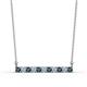 1 - Noela 2.70 mm Round Blue and White Diamond Horizontal Bar Pendant Necklace 