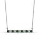 1 - Noela 2.70 mm Round Diamond and Lab Created Alexandrite Horizontal Bar Pendant Necklace 