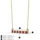 2 - Noela 2.70 mm Round Ruby and Diamond Horizontal Bar Pendant Necklace 