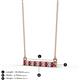 2 - Noela 2.70 mm Round Ruby and Diamond Horizontal Bar Pendant Necklace 