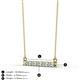 2 - Noela 2.70 mm Round Aquamarine and Diamond Horizontal Bar Pendant Necklace 