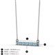 2 - Noela 2.70 mm Round Blue Topaz and Diamond Horizontal Bar Pendant Necklace 