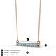 2 - Noela 2.70 mm Round Blue Topaz and Diamond Horizontal Bar Pendant Necklace 