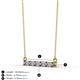 2 - Noela 2.70 mm Round Iolite and Diamond Horizontal Bar Pendant Necklace 