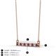 2 - Noela 2.70 mm Round Rhodolite Garnet and Diamond Horizontal Bar Pendant Necklace 