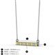 2 - Noela 2.70 mm Round Yellow Sapphire and Diamond Horizontal Bar Pendant Necklace 