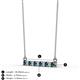 2 - Noela 2.70 mm Round Blue and White Diamond Horizontal Bar Pendant Necklace 