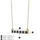 2 - Noela 2.70 mm Round Blue Sapphire and Diamond Horizontal Bar Pendant Necklace 