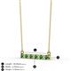 2 - Noela 2.70 mm Round Green Garnet and Diamond Horizontal Bar Pendant Necklace 