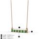 2 - Noela 2.70 mm Round Green Garnet and Diamond Horizontal Bar Pendant Necklace 