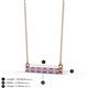 2 - Noela 2.70 mm Round Amethyst and Diamond Horizontal Bar Pendant Necklace 