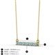 2 - Noela 2.70 mm Round Blue Topaz and Diamond Horizontal Bar Pendant Necklace 
