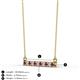 2 - Noela 2.70 mm Round Rhodolite Garnet and Diamond Horizontal Bar Pendant Necklace 