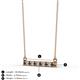 2 - Noela 2.70 mm Round Smoky Quartz and Diamond Horizontal Bar Pendant Necklace 
