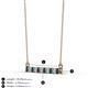 2 - Noela 2.70 mm Round London Blue Topaz and Diamond Horizontal Bar Pendant Necklace 