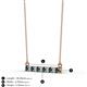 2 - Noela 2.70 mm Round Blue and White Diamond Horizontal Bar Pendant Necklace 