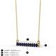 2 - Noela 2.70 mm Round Blue Sapphire Horizontal Bar Pendant Necklace 
