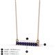 2 - Noela 2.70 mm Round Blue Sapphire Horizontal Bar Pendant Necklace 