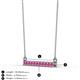2 - Noela 2.70 mm Round Pink Sapphire Horizontal Bar Pendant Necklace 