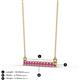 2 - Noela 2.70 mm Round Pink Sapphire Horizontal Bar Pendant Necklace 