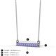 2 - Noela 2.70 mm Round Tanzanite Horizontal Bar Pendant Necklace 