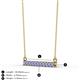 2 - Noela 2.70 mm Round Tanzanite Horizontal Bar Pendant Necklace 