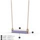 2 - Noela 2.70 mm Round Tanzanite Horizontal Bar Pendant Necklace 