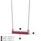 2 - Noela 2.70 mm Round Ruby Horizontal Bar Pendant Necklace 