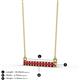 2 - Noela 2.70 mm Round Ruby Horizontal Bar Pendant Necklace 