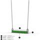 2 - Noela 2.70 mm Round Green Garnet Horizontal Bar Pendant Necklace 