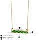2 - Noela 2.70 mm Round Green Garnet Horizontal Bar Pendant Necklace 