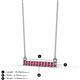 2 - Noela 2.70 mm Round Pink Tourmaline Horizontal Bar Pendant Necklace 