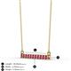 2 - Noela 2.70 mm Round Pink Tourmaline Horizontal Bar Pendant Necklace 