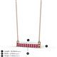 2 - Noela 2.70 mm Round Pink Tourmaline Horizontal Bar Pendant Necklace 