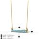 2 - Noela 2.70 mm Round Blue Topaz Horizontal Bar Pendant Necklace 