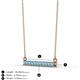 2 - Noela 2.70 mm Round Blue Topaz Horizontal Bar Pendant Necklace 