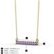 2 - Noela 2.70 mm Round Iolite Horizontal Bar Pendant Necklace 