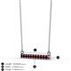 2 - Noela 2.70 mm Round Red Garnet Horizontal Bar Pendant Necklace 