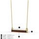 2 - Noela 2.70 mm Round Red Garnet Horizontal Bar Pendant Necklace 
