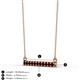 2 - Noela 2.70 mm Round Red Garnet Horizontal Bar Pendant Necklace 