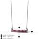 2 - Noela 2.70 mm Round Rhodolite Garnet Horizontal Bar Pendant Necklace 