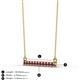 2 - Noela 2.70 mm Round Rhodolite Garnet Horizontal Bar Pendant Necklace 