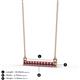 2 - Noela 2.70 mm Round Rhodolite Garnet Horizontal Bar Pendant Necklace 