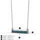2 - Noela 2.70 mm Round London Blue Topaz Horizontal Bar Pendant Necklace 