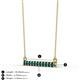 2 - Noela 2.70 mm Round London Blue Topaz Horizontal Bar Pendant Necklace 