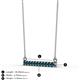 2 - Noela 2.70 mm Round Blue Diamond Horizontal Bar Pendant Necklace 